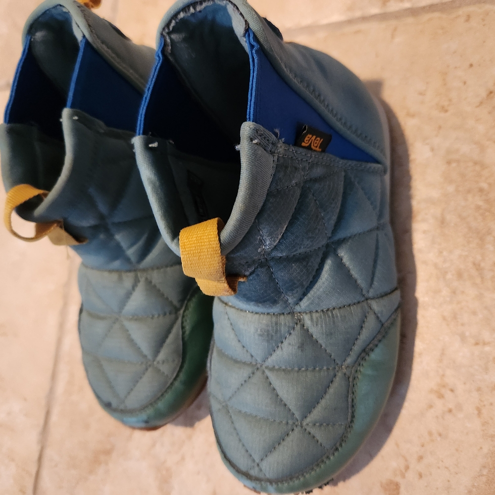 Kids Quilted Shoes - Blue and Yellow